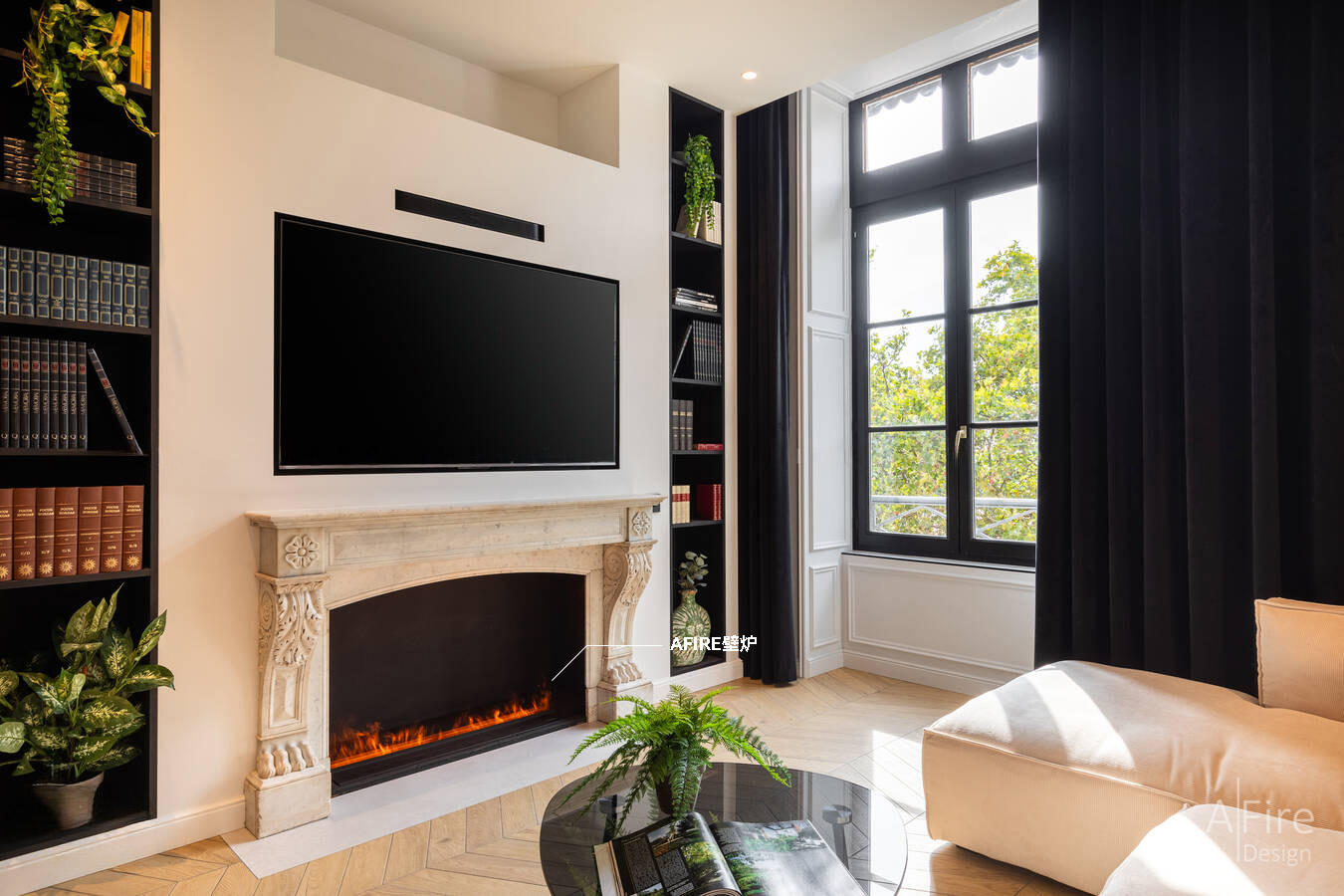 客厅墙壁“超燃”设计方案：电视与壁炉的组合效果超绝-图4